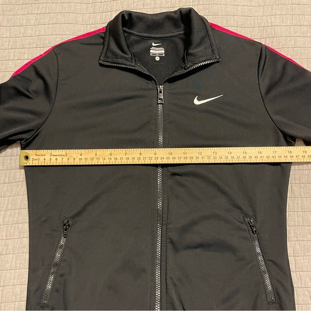 Nike Women's Sportswear Track Jacket Full Zip Black W/Pink Stripe 613658-010 Med - Picture 3 of 8